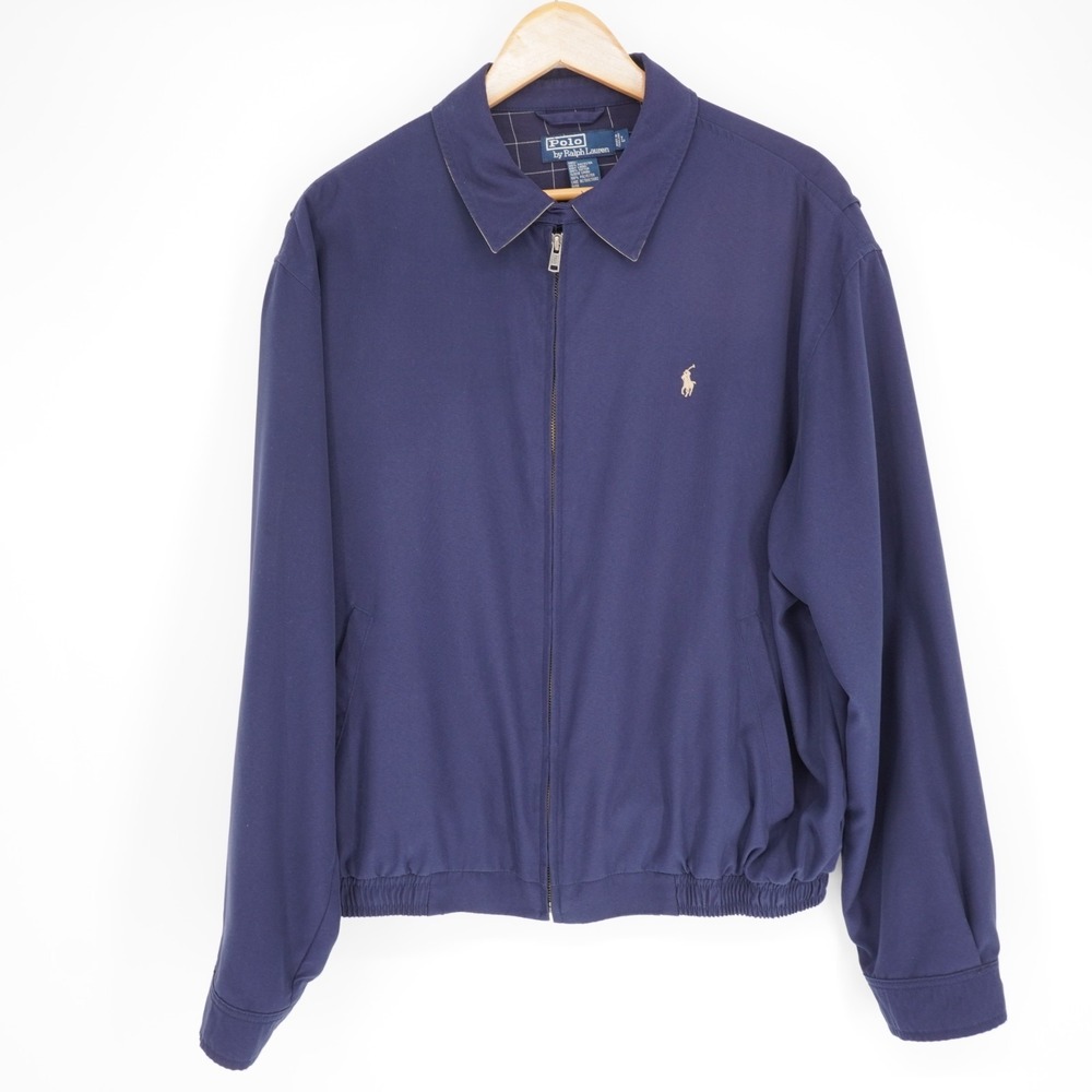 Polo Ralph Lauren Harrington Jacket Blue Vtg 90s Heritage Classic Designer Large